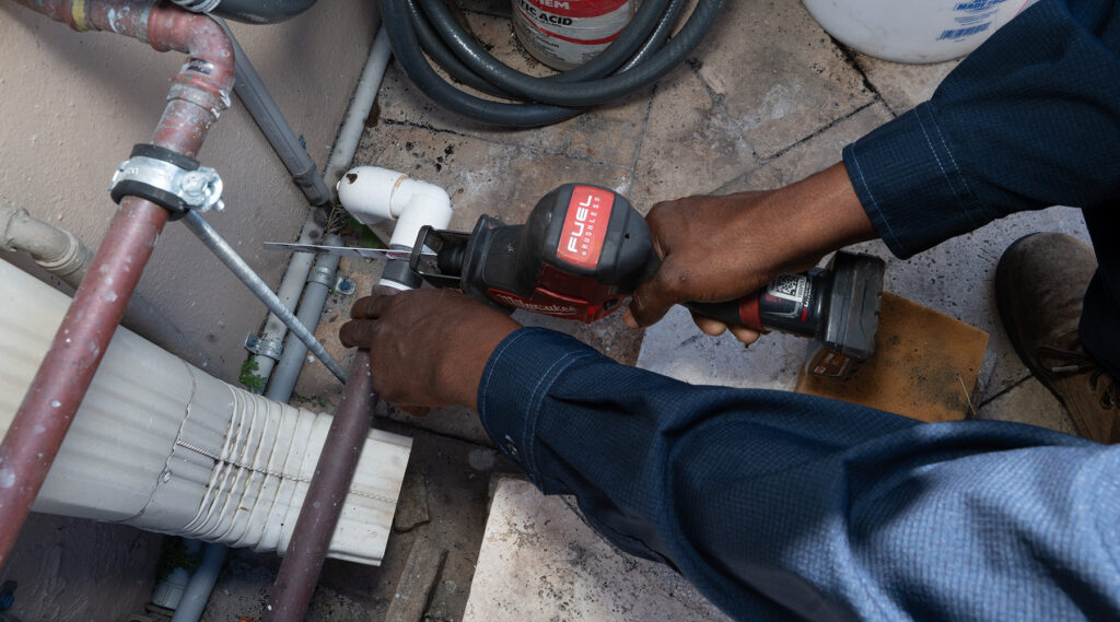 close up cutting pipe